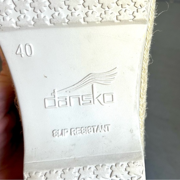 Dansko Victoria Canvas Tahiti Yellow Floral Print Espadrille Trim Work Clog 40 - Picture 11 of 15